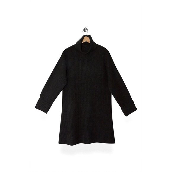 TOPSHOP Funnel Neck Sweater Dress in Black - Size Small 4-6 - Picture 3 of 4